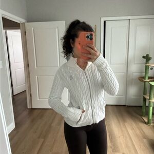 Ralph Lauren White Cable Knit Sweater
